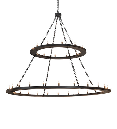 84" Wide Loxley 36 Light Two Tier Chandelier