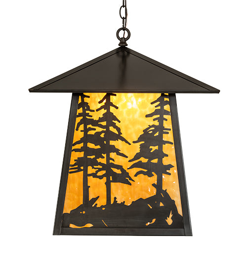 20" Square Stillwater Tall Pines Pendant