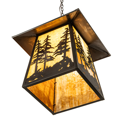 20" Square Stillwater Tall Pines Pendant