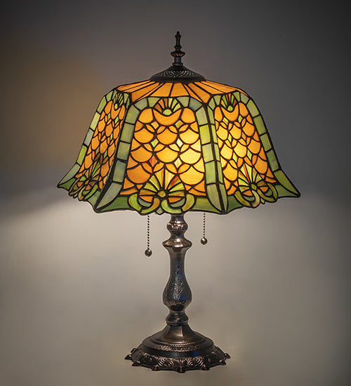 21" High Duffner & Kimberly Shell & Diamond Table Lamp