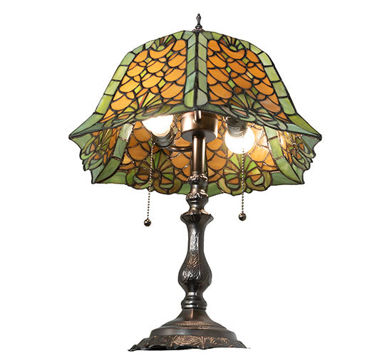 21" High Duffner & Kimberly Shell & Diamond Table Lamp