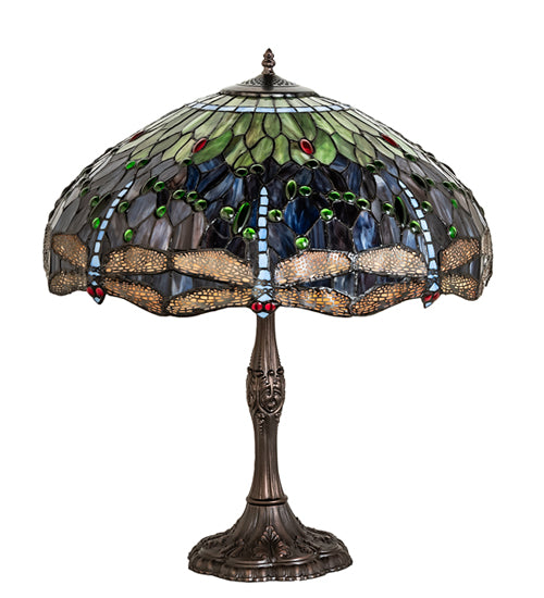 26" High Tiffany Hanginghead Dragonfly Table Lamp