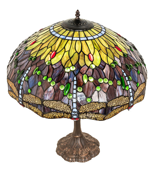 26" High Tiffany Hanginghead Dragonfly Table Lamp