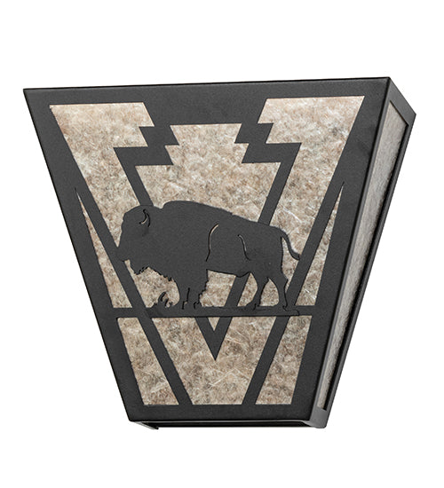 13" Wide Lone Buffalo Wall Sconce