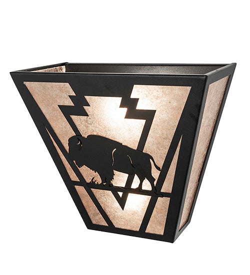 13" Wide Lone Buffalo Wall Sconce