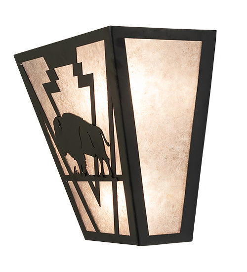 13" Wide Lone Buffalo Wall Sconce