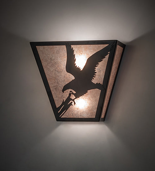 13" Wide Strike Of The Eagle Wall Sconce