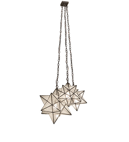 26" Wide Moravian Star 3 Light Cascading Pendant