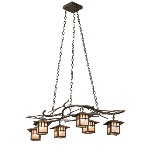 51" Long Winter Solstice 6 Light Oblong Chandelier