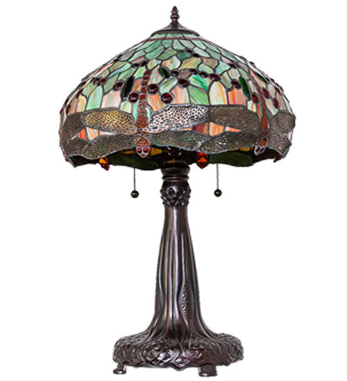 26" High Tiffany Hanginghead Dragonfly Table Lamp