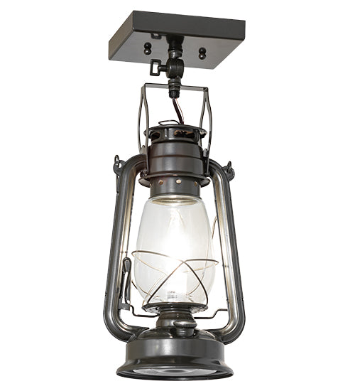 7" Wide Miners Lantern Flushmount