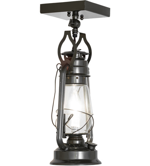 7" Wide Miners Lantern Flushmount