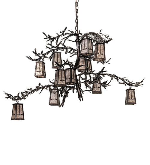 52" Wide Pine Branch Valley View 12 Light Chandelier