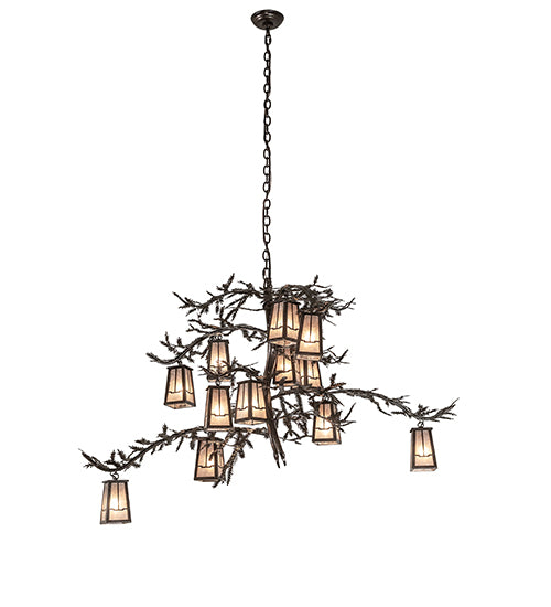 52" Wide Pine Branch Valley View 12 Light Chandelier