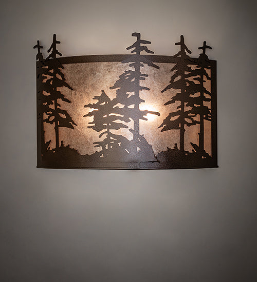 24" Wide Tall Pines Wall Sconce