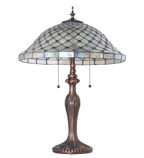 23" High Diamond & Jewel Recurve Table Lamp