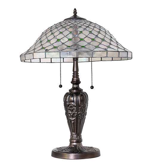 25" High Diamond & Jewel Recurve Table Lamp