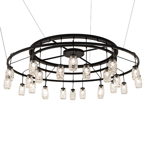 75" Wide Mason Jar 24 Light Chandelier