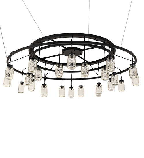 75" Wide Mason Jar 24 Light Chandelier