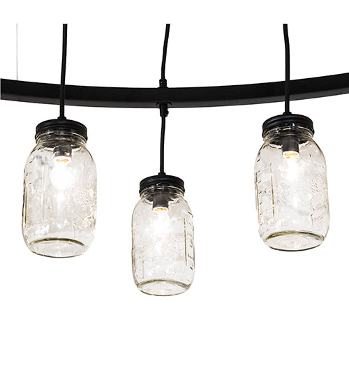 75" Wide Mason Jar 24 Light Chandelier