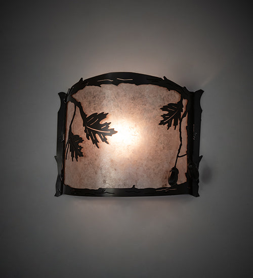 12" Wide Oak Leaf & Acorn Wall Sconce