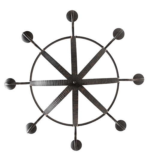 60" Wide Barrel Stave Metallo 8 Light Chandelier