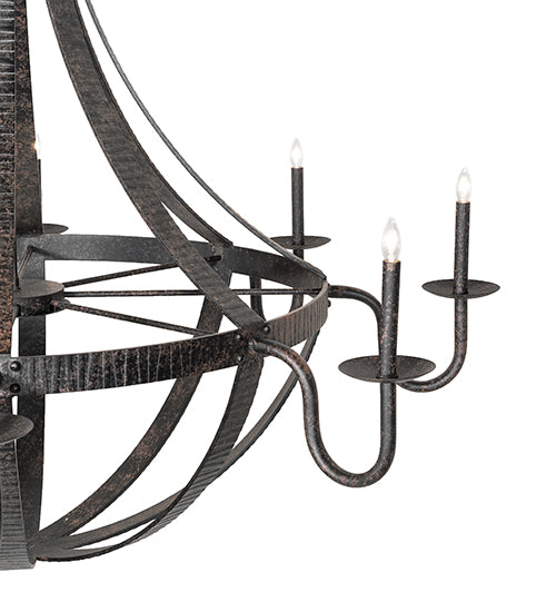 60" Wide Barrel Stave Metallo 8 Light Chandelier