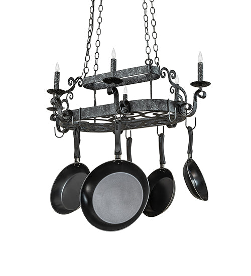 38" Long Neo 6 Light Pot Rack