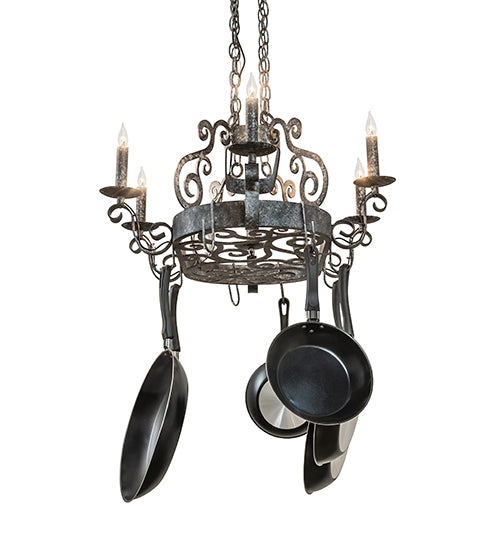 38" Long Neo 6 Light Pot Rack