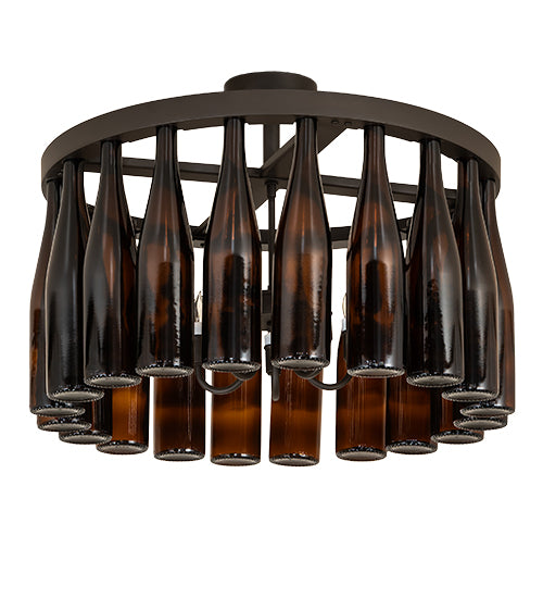 26" Wide Tuscan Vineyard Wine Bottle Ceiling Fixture