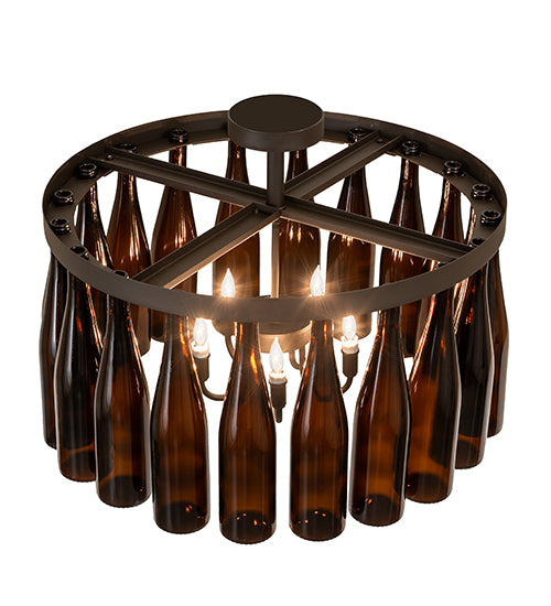 26" Wide Tuscan Vineyard Wine Bottle Ceiling Fixture