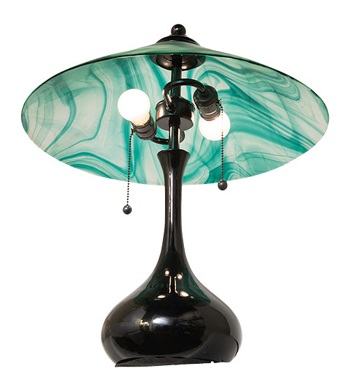 21" High Metro Mente Swirl Glass Table Lamp