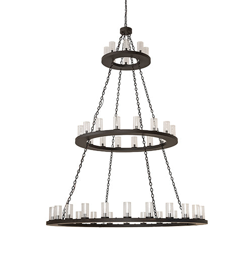 72" Wide Loxley 48 Light Three Tier Chandelier