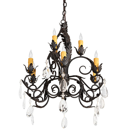 26" Wide New Country French 9 Light Chandelier