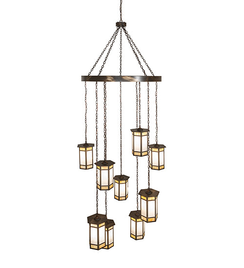 56" Wide Asbury Turret 9 Light Cascading Pendant