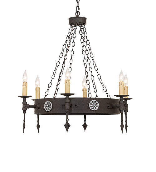 34" Wide Warwick 6 Light Chandelier