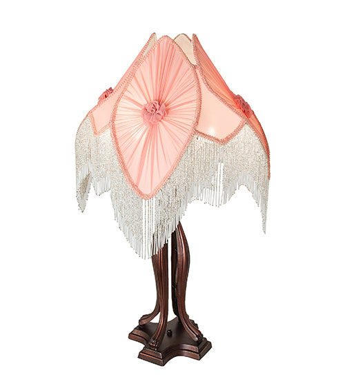 34" High Fabric & Fringe Table Lamp