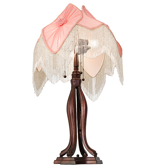 34" High Fabric & Fringe Table Lamp