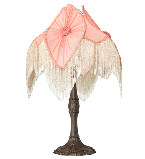 31" High Fabric & Fringe Pink Pontiff Table Lamp