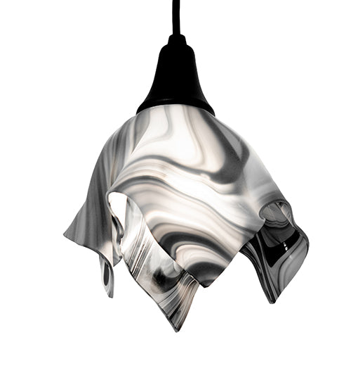 8" Wide Handkerchief Noir Swirl Mini Pendant