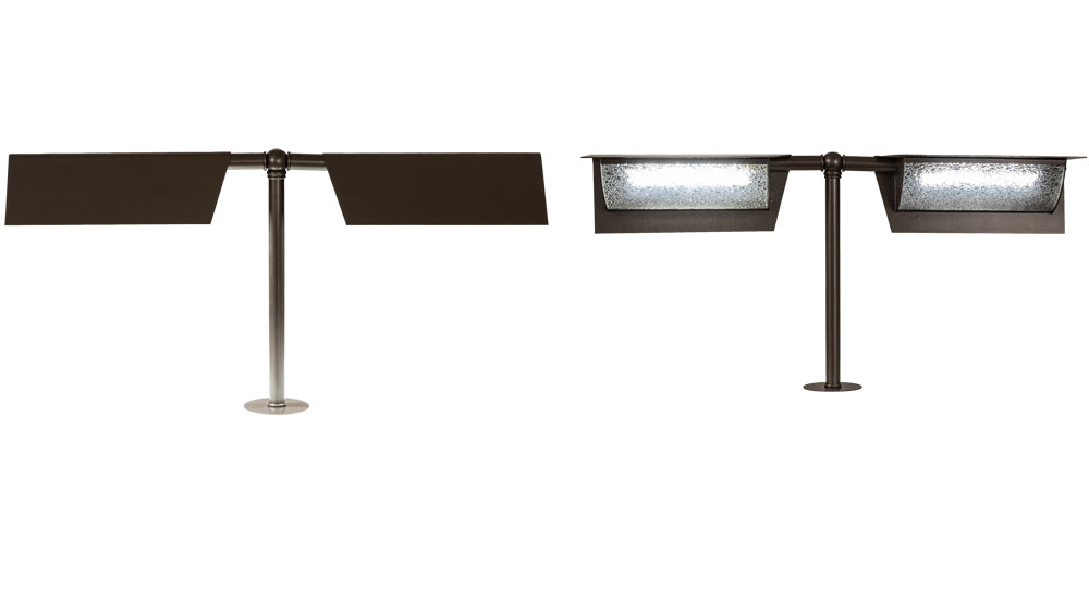 25" Wide Exeter 2 Light Banker'S Lamp