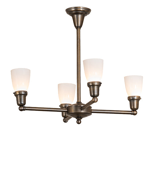 27" Wide Revival Oyster Bay Goblet 4 Light Chandelier