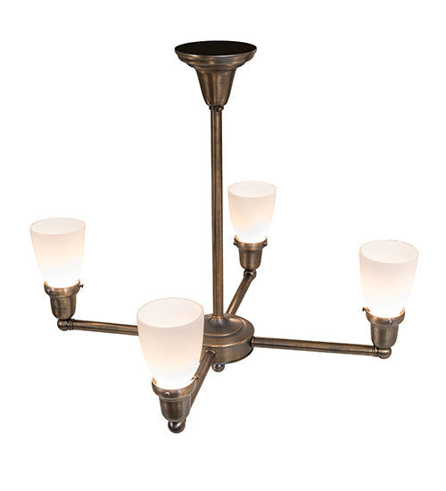 27" Wide Revival Oyster Bay Goblet 4 Light Chandelier