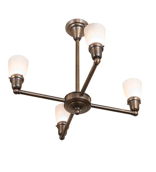 27" Wide Revival Oyster Bay Goblet 4 Light Chandelier