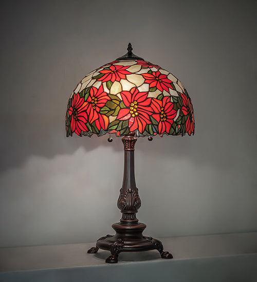 26" High Poinsettia Table Lamp