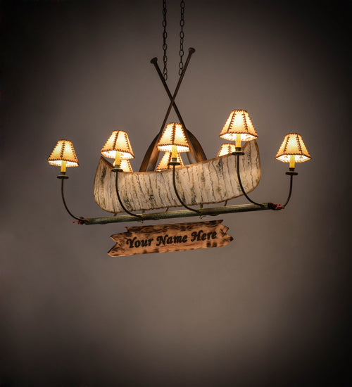 48"L Personalized Canoe 8 Lt Chandelier