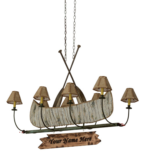 48"L Personalized Canoe 8 Lt Chandelier