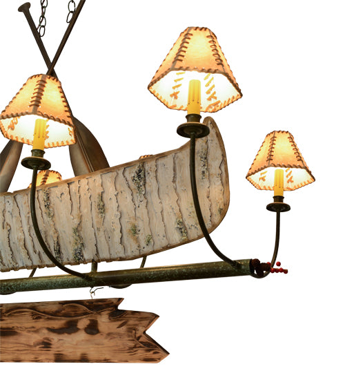 48"L Personalized Canoe 8 Lt Chandelier