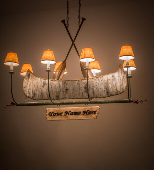 48"L Personalized Canoe 8 Lt Chandelier