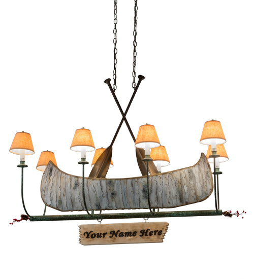 48"L Personalized Canoe 8 Lt Chandelier